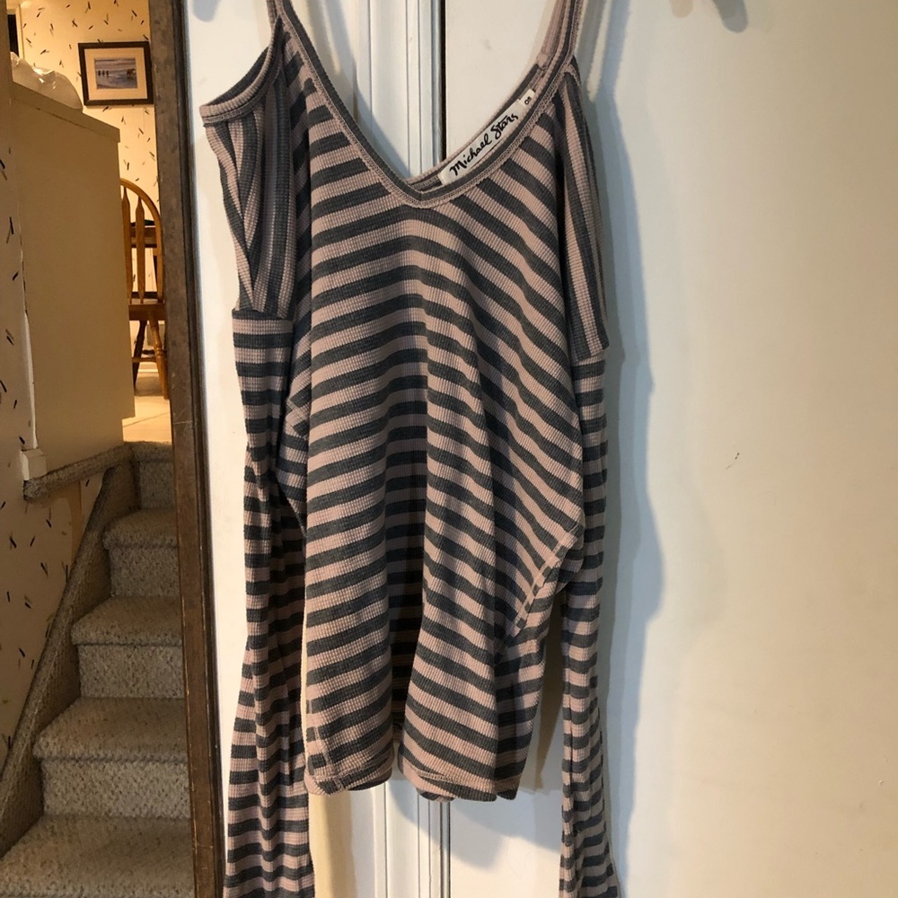 Michael Stars Striped Cold Shoulder Thermal